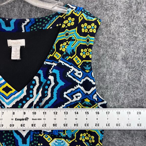 Chico's Women's Dress Size 1 Abstract Printed Maxi - Picture 7 of 11